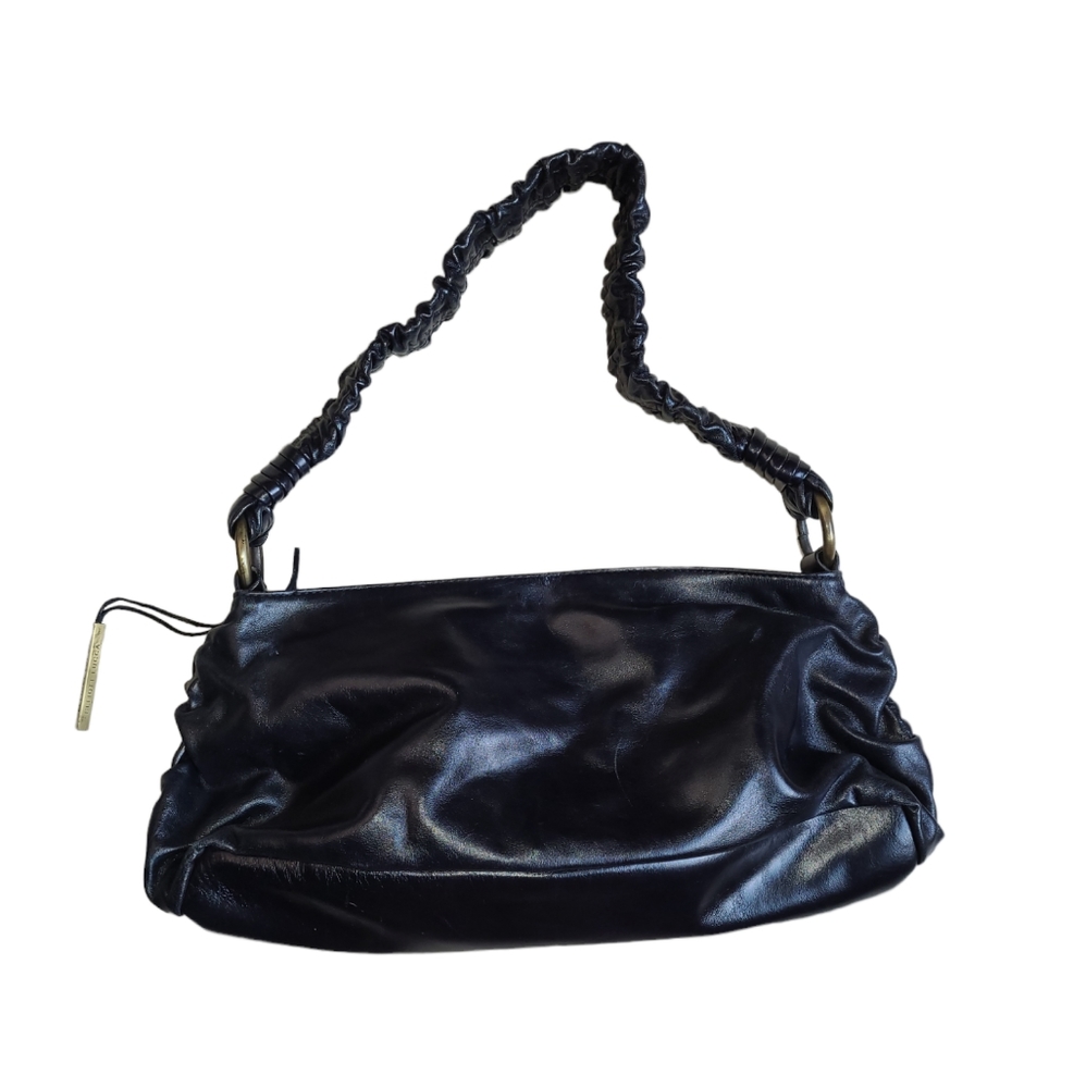 Elliott Lucca Black Leather Evening Purse, Black Leather Shoulder Bag